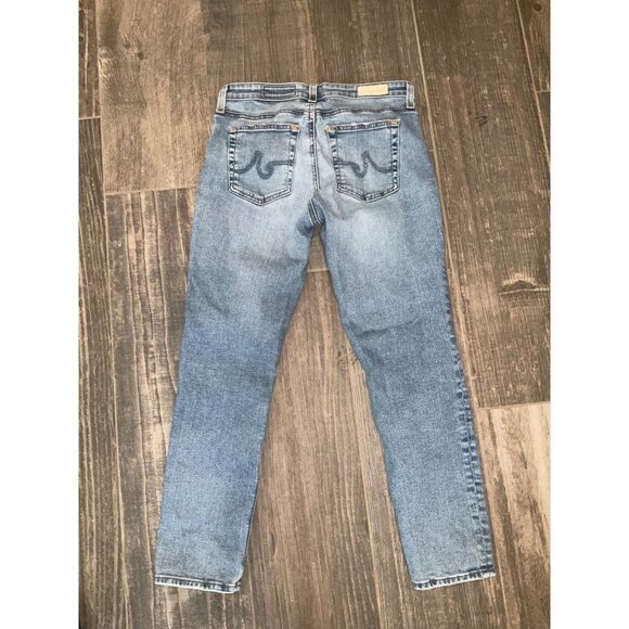 AG Adriano Goldschmied The Prima Crop Jeans Light Wash Distressed Size 28R - Picture 3 of 4
